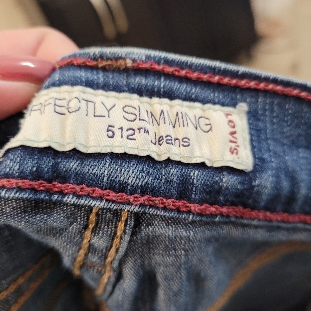Vintage Levi's 512 Relaxed Fit Wide Leg Capri Jeans 8 Medium High Rise - Picture 3 of 4